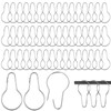 50 Pcs Metal Shower Curtain Hooks, Silver Shower Curtain Rings