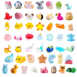 ZexJpr Mini Resin Figures, 50 Pieces Sea Animals Decoration Set, Realistic Miniature Animals Set Made of Resin for DIY Aquarium, Garden Party, Guest Gift, Ornament for Miniature Landscape