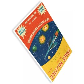 Decor Space Missile Firecracker 4th July Fireworks Retro USA Wall Décor Metal Tin Sign