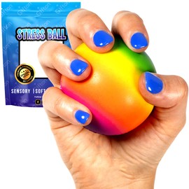 Gifton - Rainbow DNA Stress Relief Ball - Novelty Fidget Toy ADHD Anxiety Physio Therapy - Gift for Kids Adults Men Women Teen - Birthday Present for Girl Boy Christmas Stocking Filler