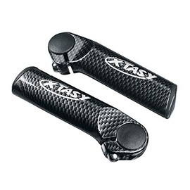 XtasY Unisex - Adults' Ergo Bar Ends Carbon Look, 120mm 22.2, Small