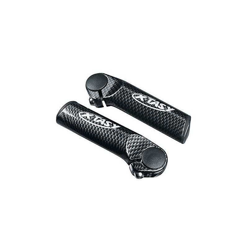 XtasY Unisex - Adults' Ergo Bar Ends Carbon Look, 120mm