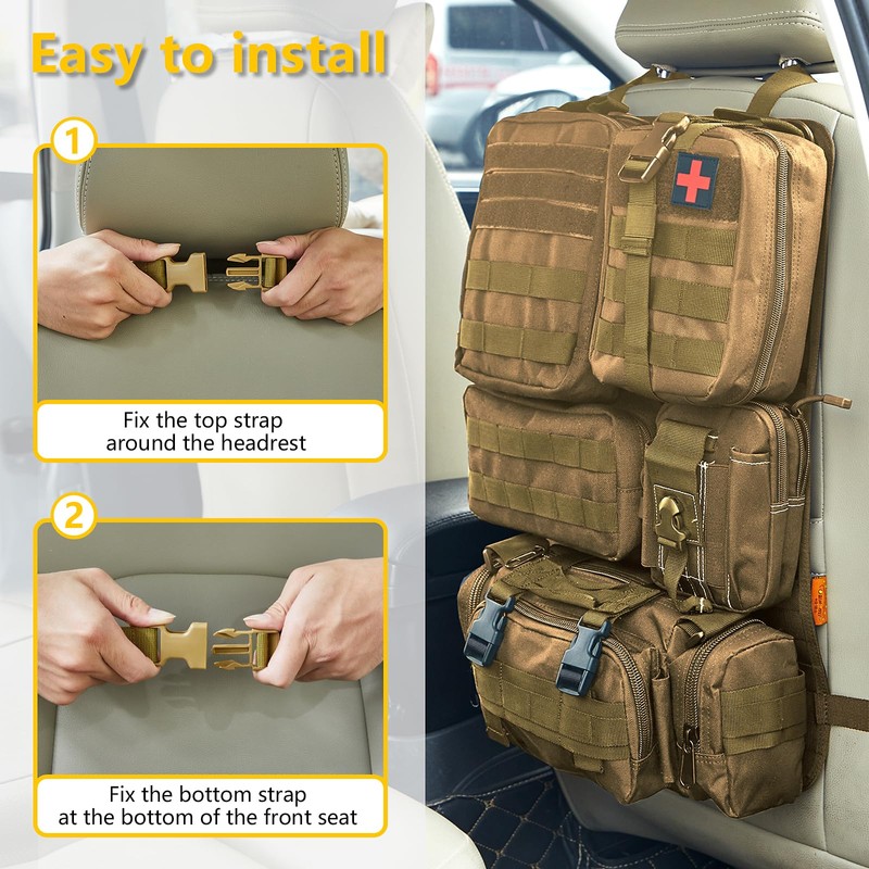 Universal Tactical Seat ​Back Organizer Vehicle Molle Panel Organizer Storage