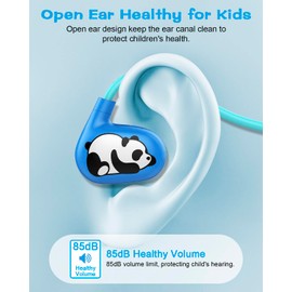 BANIGIPA Kids Headphones, Open Ear Headphones, Wireless Bluetooth 5.4 Headset w/Mic for Calling Studying Traveling, 13g Ultra-Light Comfort, 85dB Healthy Volume Control Protect Hearing, 10H Playtime