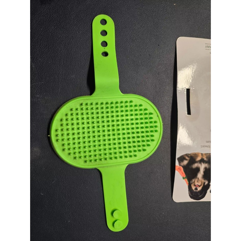 Pet Grooming Palm Brush Green