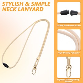 YBEATY 2 Pcs Lanyard Breakaway Lanyards Long Neck Lanyard with Safety Breakaway Buckle Keys ID Badges Holder Original Minimalist Design KeyChain for Key Teacher Wallet Women Men