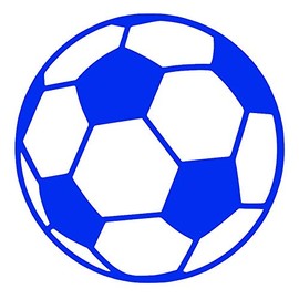 Soccer Ball [Pick Any Color] Vinyl Transfer Sticker Decal for Laptop/Car/Truck/Window/Bumper (3in x 3in, Blue)