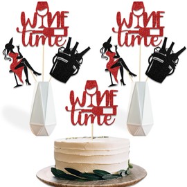 12Pcs Wine Party Decorations Sticks, Wine Tasting Party Centerpiece Sticks, Wine Tasting Party Supplies, Vino Before Vows Bachelorette Birthday Wedding Bridal Shower Party Decor Red