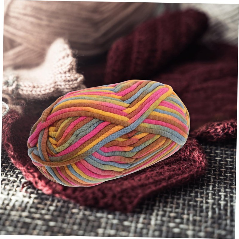 KONTONTY Rainbow Yarn Set Crochet Yarn for Beginners Cotton Nylon