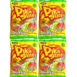 Set of 4 6oz Bags of Pika Slice Watermelon and Chili Lollipops! Approx 44 Total Pieces! 24 Total Ounces!