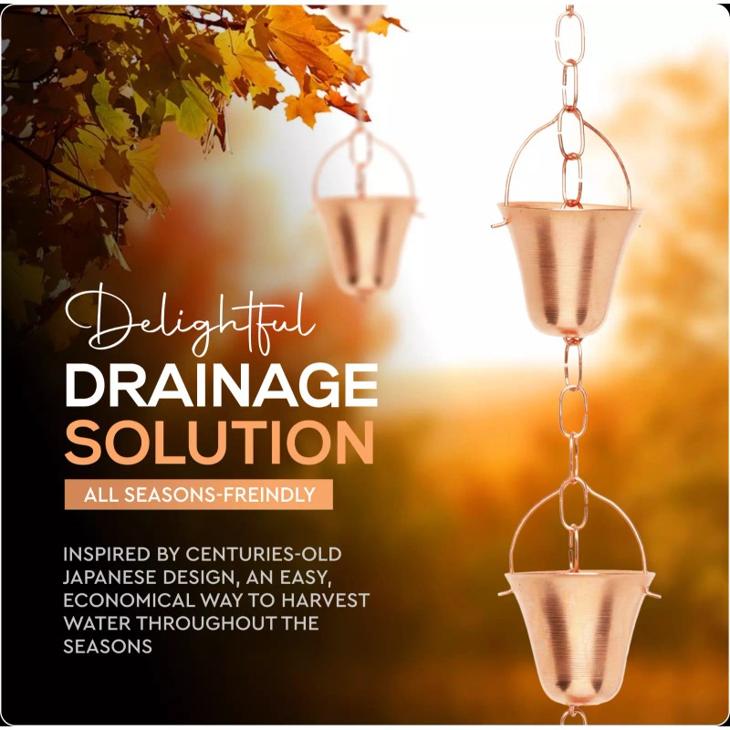 Marrgon Copper Water Chain with Bell Shaped Cups – Durable