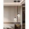 Crystal Pendant Light for Kitchen Island,Black Chandelier Lights Fixture, Hanging