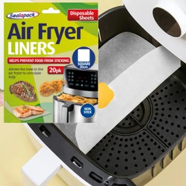 100 Air Fryer Liner Sheets Square Greaseproof Parchment Paper Disposable Lining Sheets 20cm x 20cm