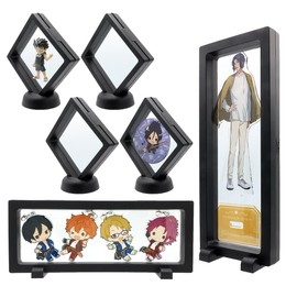 MASELE Acrylic Key Chain Rubber Strap Akkey Storage Display Case Loose Case Film Base 6 Piece Assorted Set