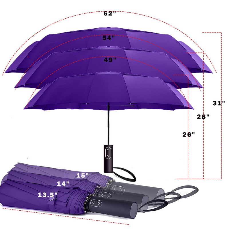 MRTLLOA 49/54/62 Inch Large Folding Golf Umbrella, Oversize Double Canopy