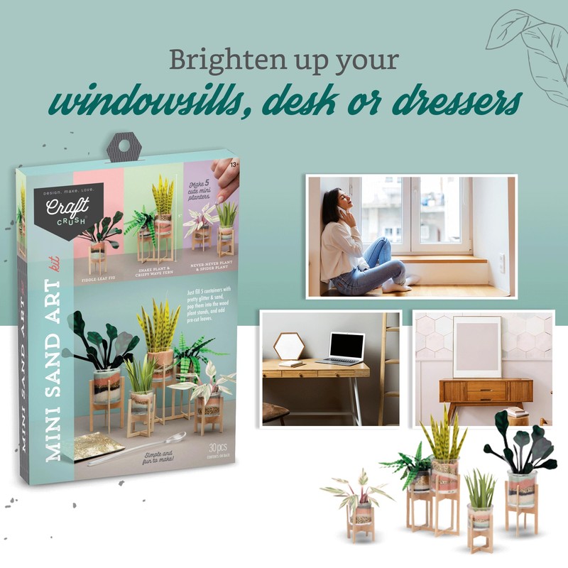 Craft Crush Faux Plant Sand Craft Kit - DIY Home