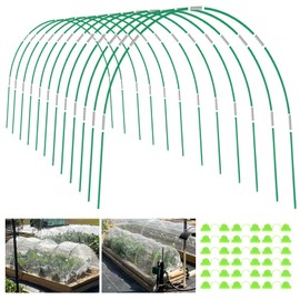 JCKHXG 72pcs Garden Hoops for Raised Bed, 12 Sets of 8FT Long Greenhouse Hoops Grow Tunnel, Rust-Free Fiberglass Support Hoops Frame for Netting, DIY Plant Support Garden Stakes for Row Cover