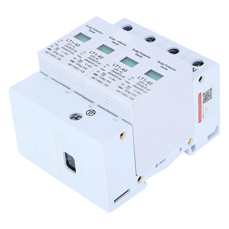 Surge Protector, LT1-40, 4P 420VAC 40KA, 35mm DIN Rail Mount