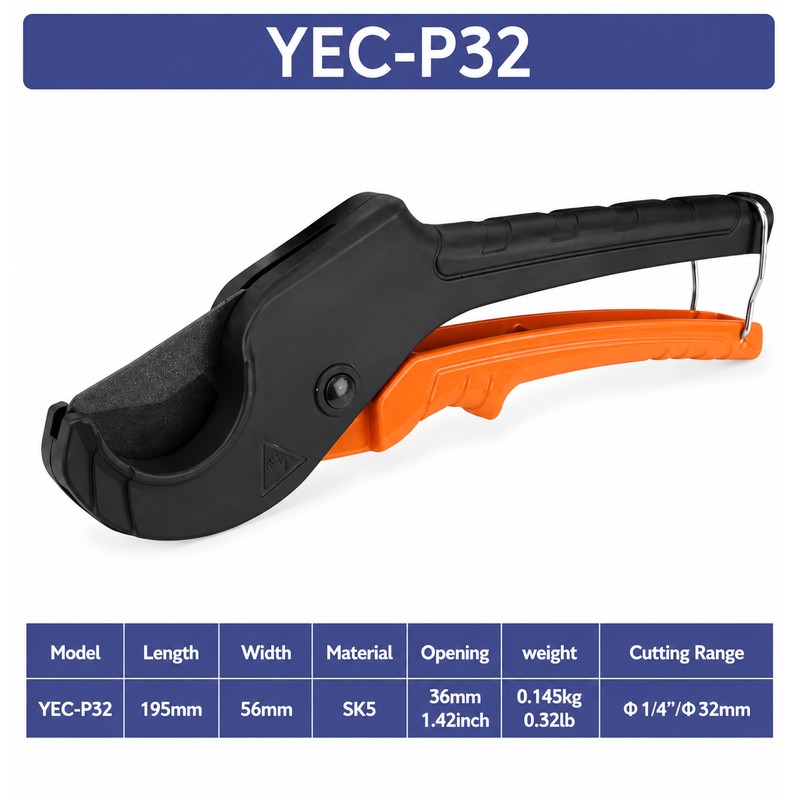 PVC Pipe Cutter for PEX, PVC, PPR & Plastic Hose