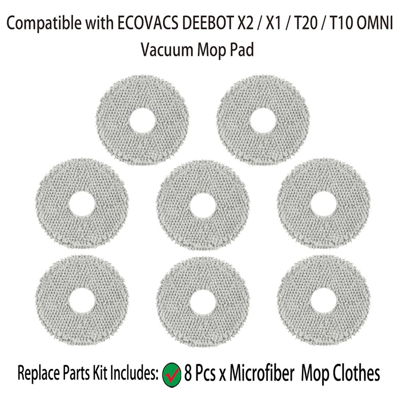 8 Pack Mop Pad Replacement Parts for ECOVACS Deebot T20