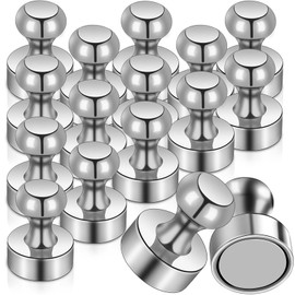 Strong Magnet Pins Neodymium Magnets Refrigerator Magnets, Dry Erase Board Magnetic Push Pins for Office, Chin, Classroom, Office, Map, Bulletin Board Push Pins, Set of 16 Magnets