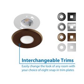 Nicor SureFit(v3) LED Flush Mount Ceiling Light, 4000K with Round Oil-Rubbed Bronze Trim (DLF301204KRDOB)