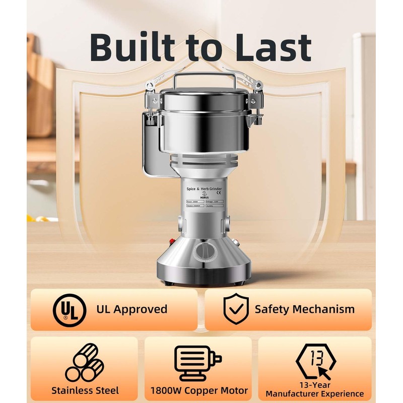 Electric Grain Mill 750g Home Flour Mill for Wheat Rice