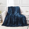 EHEYCIGA Fleece Blanket Navy Throws for Sofas Fluffy Warm Soft