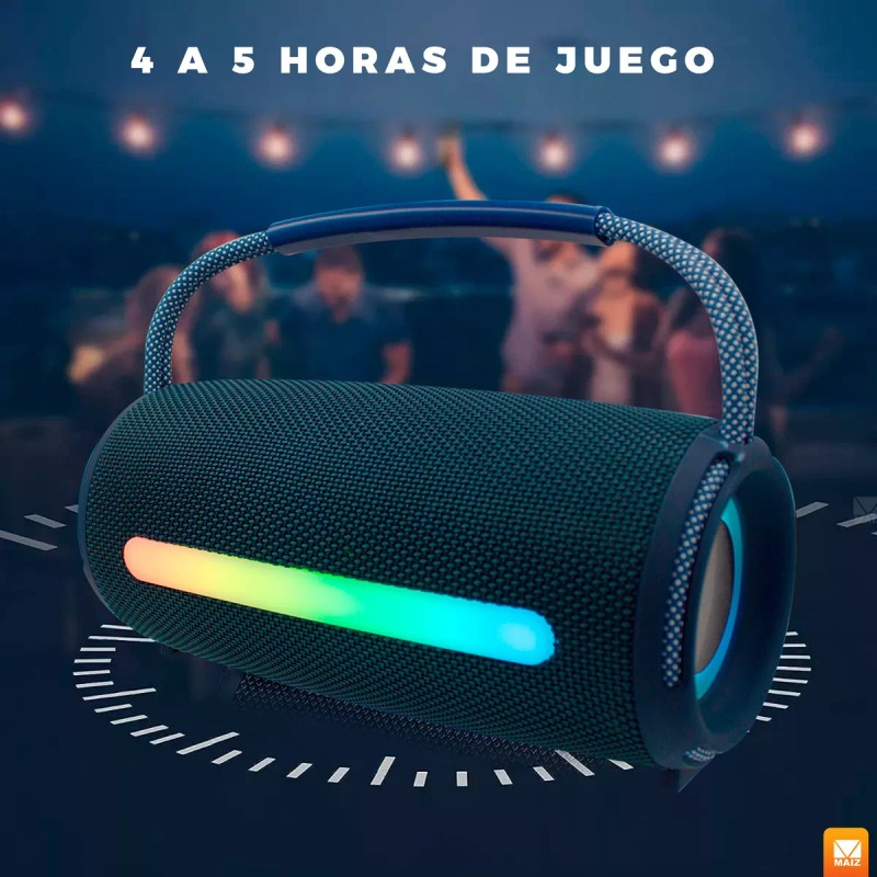 Maíz Bocina Radio Fm Luz Led Recargable Usb Bluetooth Portatil