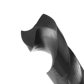 sourcing map 27mm Reduced Shank HSS 9341 Black Oxidised Drill Bit with 1/2 Inch Cylinder Shank