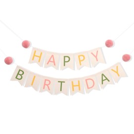 Handmade Boho Happy Birthday Banner - First Birthday Party Decorations, Polychromatic alphabet Banner for Baby Bedroom, Boho Happy Birthday Garland, Photo Props & Highchair Decor for Baby Boy Girl.