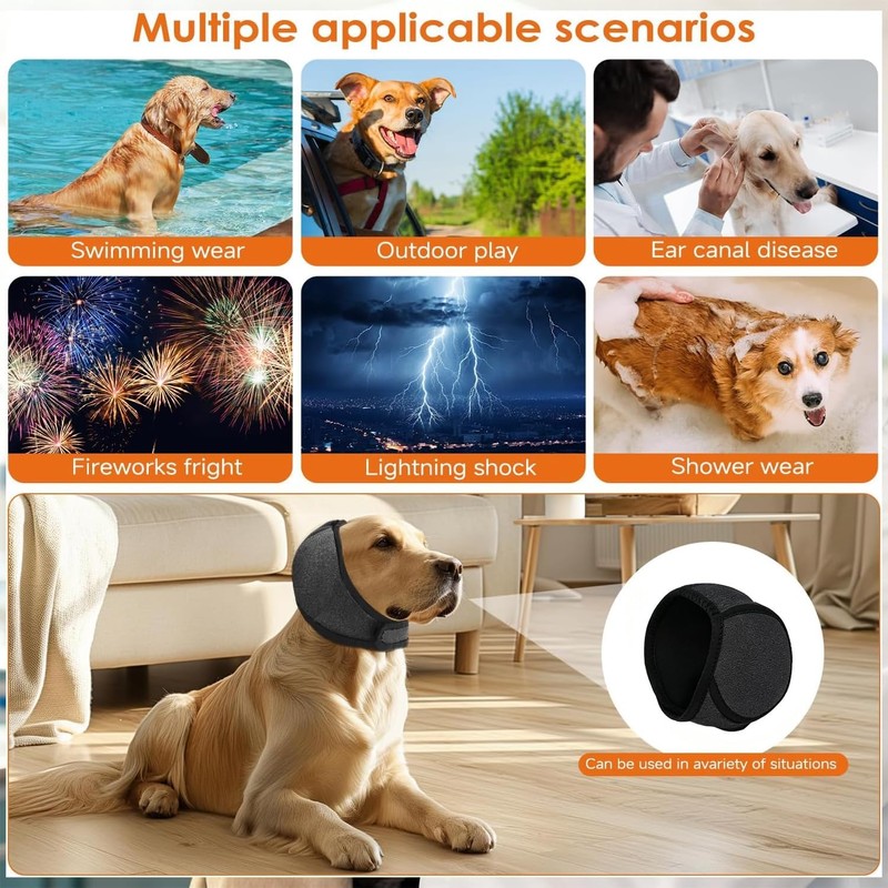 2PCS Orejeras Ajustables para Perro, Muffs de Oído de Perro
