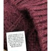 Chelsea Violet Women Sweater Pullover Medium Wool Cable Asymmetric Burgundy