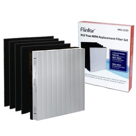 Flintar Replacement Filter Combo Pack, Compatible with Vornado Air Purifier, (1) H13 Grade Filtration MD1-0022 + (4) Activated Carbon Pre-Filter MD1-0023, 1-Year Set