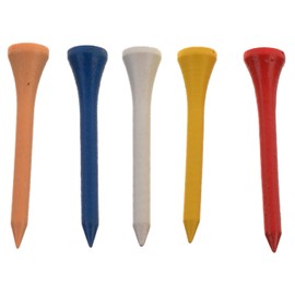 GMTee Golf Wooden Tees (Pack of 25) - 2 1/8 inch - Multicoloured