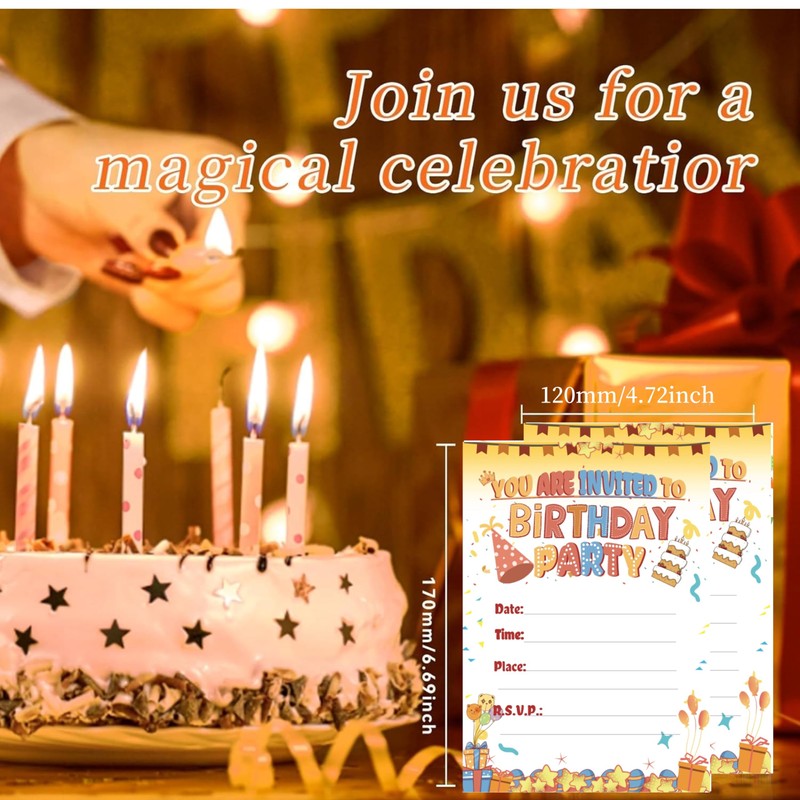 32 Birthday Invitation Cards,Uniquely Designed Birthday Cards for Children,Men, Women