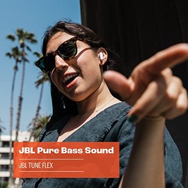 JBL Tune Flex Audfonos Inalmbricos Bluetooth, Drivers 12mm, Reproduccin 32 Horas, Resistentes al Agua IPX4 - Negro                                    