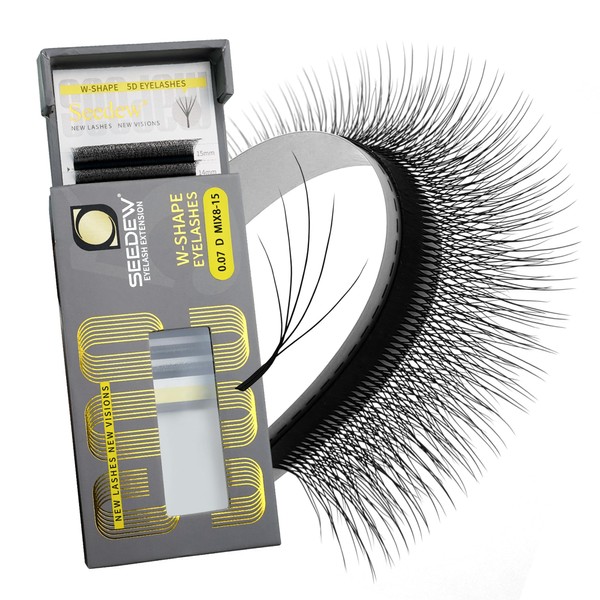SEEDEW Wispy 5D Lash Extensions, 0.07mm D Curl MIX8-15mm 12