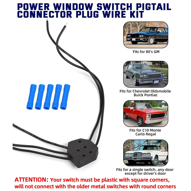 Power Window Switch Pigtail 5-Way Connector Plug Wire Kit for