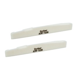 Guyker Acoustic Guitar Bone Bridge Saddle 6 String White Nuts Replacement Parts Accessories for Acoustic Folk Guitar, 2 Piece, Lower String Pillow 72x3x9mm ATW-7239