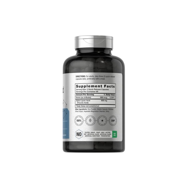 Horbäach Ácido alfa lipoico 600 mg | 240 cápsulas |