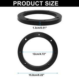 Murtenze 5" Auto Car Universal Fit ABS Speaker Spacers Car Stereo Speaker Spacer Adaptor kit Speaker mounting Bracket Ring(Black)-2PCS