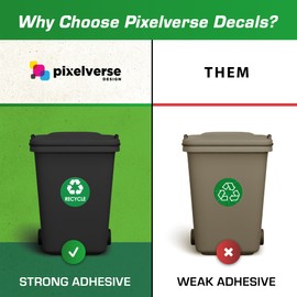 Recycling & Trash Bin Stickers - [4-Pack, 4" Inch Round Decals] - Easy to Apply, UV-Resistant for Effective Indoor & Outdoor Waste Management in Kitchens, Offices, and Public Spaces