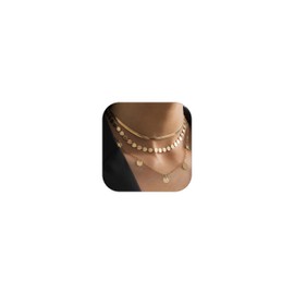 Necklaces for Women Dainty Gold Chain Necklace Women Layered Necklace for Women Cross Circle Bar Charm Necklace for Women Jewelry Gifts Trendy 2025