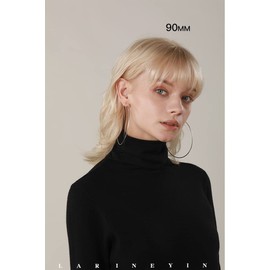 Sterling Silver 925 Large Hoop Earrings Circle Endless Basketball Huggie Hoops Round Earring 40/50/60/70mm Gifts for Women Girls (90mm)