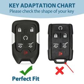 HEJMIN 2-Pack Key Fob Cover, with Keychain, Compatible with 2019-2023 GMC Sierra, Chevy Silverado 1500/2500HD/3500HD