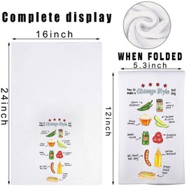 JNIAP Chicago Style Hot Dog Kitchen Towel Chicago Hot Dog Lover Gifts Hotdogologist Gift Chicago Hot Dog Dish Towel (Chicago hot Dog kt)
