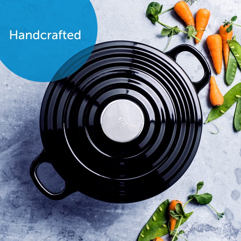 BK Cookware Bourgogne Enameled Cast Iron 2.6QT Dutch Oven, Jet