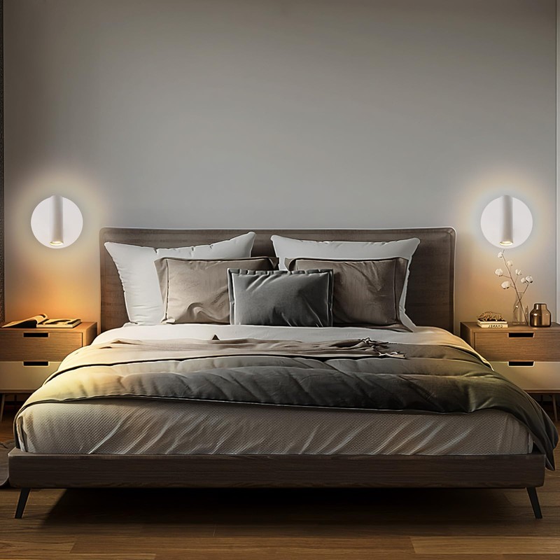 ZEROUNO Bedroom Wall Lamp with Switch Reading Light Hardwired Sconces