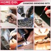 51Pcs Diamond Burr Bits Compatible with Dremel Tool Accessories, HOMEIDOL